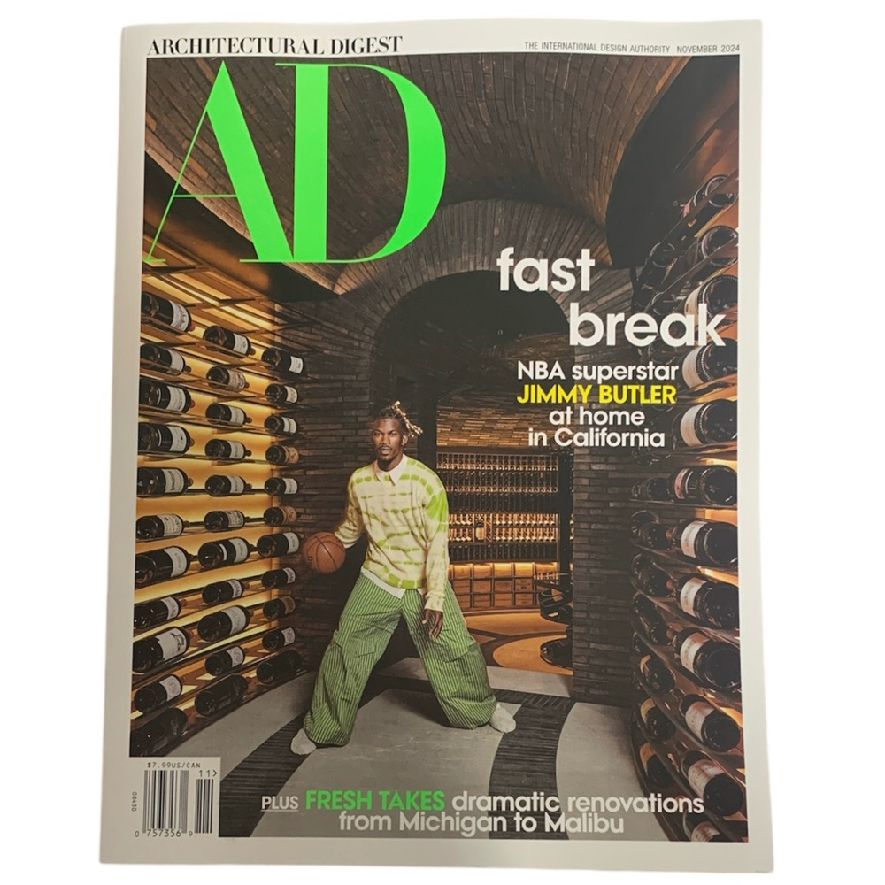 Architectural Digest Magazine November 2024 NBA Superstar Jimmy Butler At Home